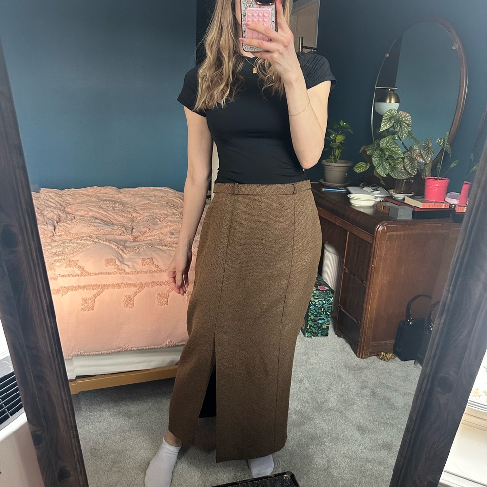 Vintage Emblem Coordinates Brown Women's midi/maxi Skirt